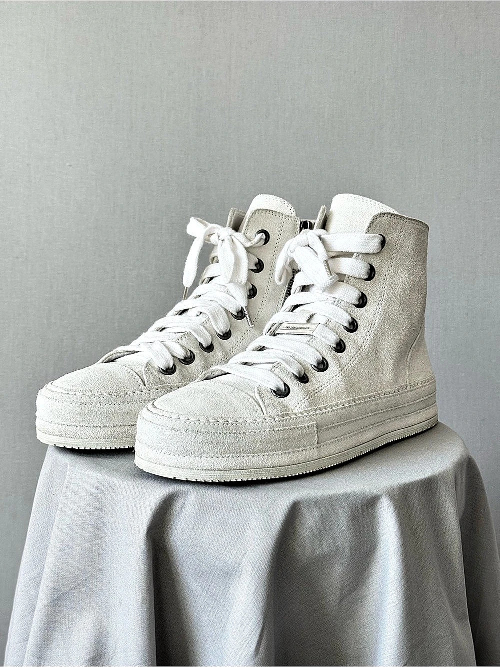 Ann Demeulemeester Raven High-Top Sneakers - Suede Leather - Made in Italy - 37
